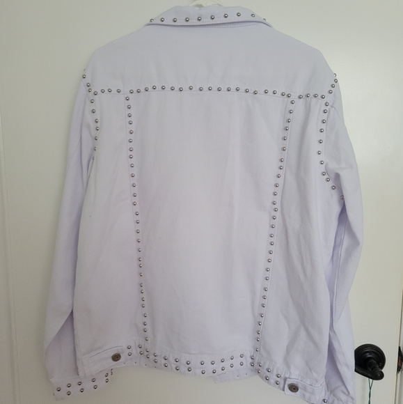 Studded White Jean Jacket - Picture 2 of 2